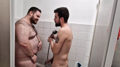 I Lick the Hairy Fat Man's Ass and Cum on His Chest