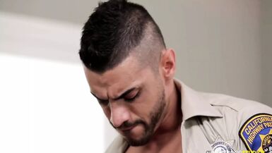 Office surprise with an police officer