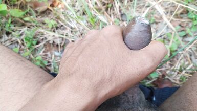 Masturbating on forest outside - 2 image