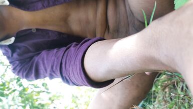 Masturbating on forest outside - 5 image