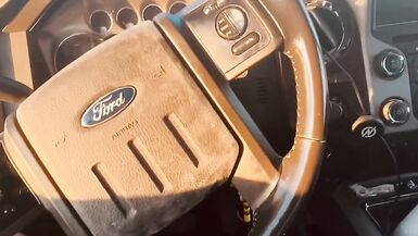 Extreme edging in truck in public parking lot. People and traffic all around me.