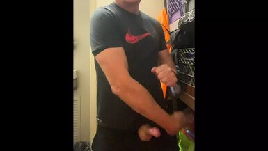 Horny JockDad87 Busts Another Load Between Classes