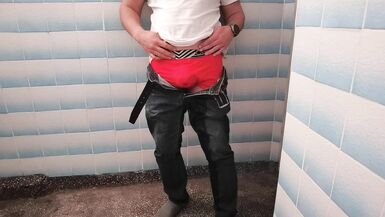 Cute Guy Desperate To Pee After Long Trip