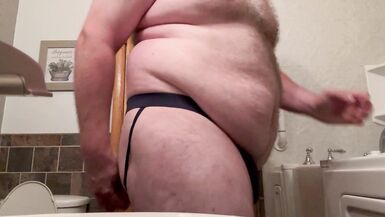 Fat Belly Chub takes Big Dildo in his jockstrap! - 15 image