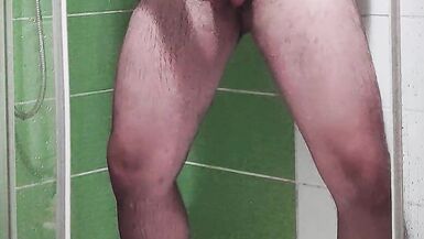 Taking a Shower and Quick Horny Jerk Off