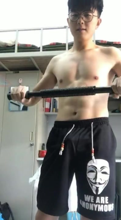 Muscular black handyman jerking his cock