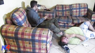 Slave must Lick the Feet of his Young Master