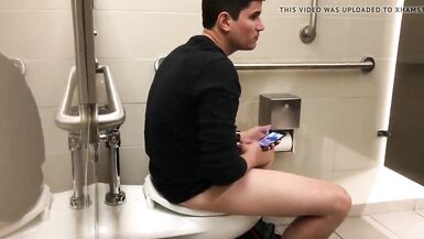 WATCHING YOU JERKING IN PUBLIC TOILET