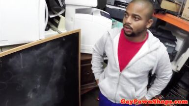 Black pawnshop straighty trio fucked for cash