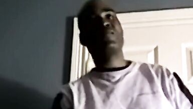 Handsome black amateur strokes his BBC and spits hot spunk