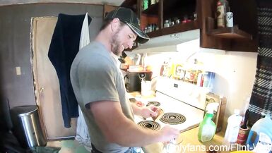 Twink Boy Cum Outside in Work Boots