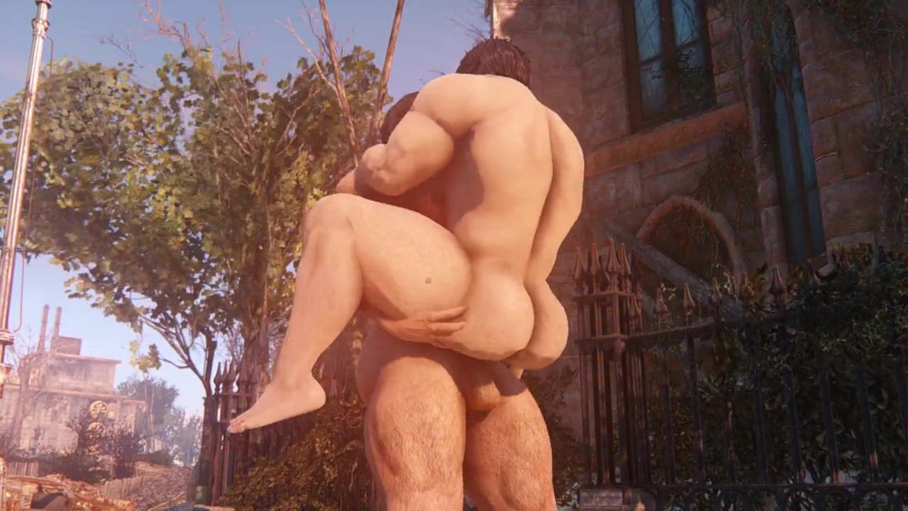 Oso sin afeitar y hombre musculoso - Fallout 4 Gay Sex ver en linea